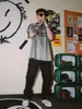 Camiseta de Verano Casual de Manga Corta a Rayas Estilo Americano, Mismo Estilo que las Celebridades de Internet, Jersey Holgado para Hombre, Camiseta Deportiva Rosa