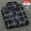 Camisa de Manga Larga de Algodón Puro Cepillado para Hombre Diseño a Cuadros Nuevas Camisas Casuales Primavera y Otoño