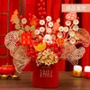 2026 Colección Nuevo Cubo de la Fortuna Adornos Florales de Nochevieja Fruta Roja de la Prosperidad Productos Terminados Decoraciones de Inauguración del Festival de Primavera
