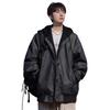 IZEXX Marca de Moda Chaqueta con Capucha de Doble Capa Falsa Abrigo Chaqueta de Cuello Aviador de Alta Calle Chaqueta Casual para Niños