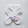 Bufanda para niños nueva de otoño e invierno 2023, bufanda cruzada entre padres e hijos, bonita y gruesa con dibujos animados de imitación de piel de conejo para bebé.