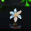 Nuevo broche de flores pequeñas de moda de estilo japonés y coreano, elegante, elegante, elegante, floral, antiexposición, hebilla, cuello, tapeta, accesorios de circonita