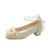 Sapatos de Casamento de Bico Quadrado para Mulheres, Novo Vestido de Noiva Principal 2025, Salto Alto, Sapatos de Noiva, Sapatos de Madrinha, Sapatos de Noivado com Strass Francês