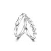 Anillo de plata de ley S925 con diseño de nicho para pareja, ideal como regalo de novia, chapado en platino.