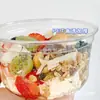 Tazón de Embalaje de Frutas de Moda Desechable de PET de Alta Transparencia Espesado Tazón para Pastel Mille-Feuille Caja de Embalaje para Llevar Ensalada de Frutas