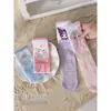 Calcetines altos de niña Kuromi, malla de verano, calcetines largos de bebé de dibujos animados dulces, calcetines altos finos para niños