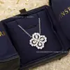 Collar Lily Clover de Harry Winston para Mujer, Trébol de Cuatro Hojas Full Diamante Versión de Alta Gama, Cadena para Clavícula V-Oro de Lujo Ligero