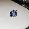 Arete, pulsera, anillo, collar de conjunto con colgante de flor de circón chapado en oro real de 18k, accesorios de lujo ligero de alta gama para mujer