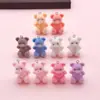 Urso de Gravata Borboleta Desenho Animado Pingente de Resina Multicor Artesanal DIY Chaveiro de Contas Ornamento Acessórios Fabricante Atacado