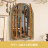 Moldura de Janela Falsa Rústica Vintage Decoração Pendurada Madeira Maciça Decoração de Parede Pendurada Fotografia Criativa de Jardim