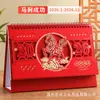 Calendário Festivo de Ano Novo 2026 Ano do Cavalo Personalizado Calendário com Estampagem Dourada Ornamento para Mesa de Escritório Check-In de Autodisciplina Calendário Mensal