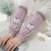 Mangas de Cachorro Lindas Otoño Invierno Cálidas Puño Elástico Resistentes a la Suciedad Mangas para Limpieza del Hogar Versátiles Mangas Protectoras Largas para Chaqueta de Plumas