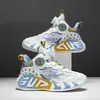 Zapatillas de Baloncesto para Niños de Suela Blanda 2026 Primavera Nuevo Estilo Estudiantes de Primaria Transpirables Botón Giratorio Antideslizantes Zapatillas Deportivas Zapatos para Niños