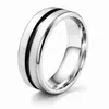 Anillos de moda europeos y americanos de venta caliente transfronteriza, anillos de pareja de esmalte bicolor cepillado, anillos de joyería de alta gama, venta al por mayor desde el fabricante