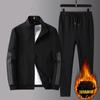 Traje deportivo para hombres de mediana edad y mayores, ropa deportiva de gran tamaño, traje de ocio para padre, conjunto de dos piezas, primavera y otoño, invierno, terciopelo grueso.