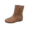Botines para Mujer 2026, Doble Uso, Plegables, Suela Plana, Versátiles, Otoño, Que Aumentan la Altura, Modelo Nuevo, Marrón