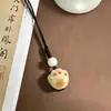 Cadena para Teléfono de Raíz de Bodhi, Cordón para Teléfono de Gato Quemado con Carbón, Colgante de Raíz de Bodhi, Exquisito Colgante para Bolso, Llavero