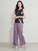 Top de tirantes plisado de alta gama Issey Miyake para mujer, Nuevo estilo de verano, Cuello redondo, Ceñido a la cintura, Adelgazante, Camiseta sin mangas plisada estampada