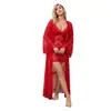 Conjunto de Pijama de Camisola Larga Transparente de Malla de Encaje Sexy Nuevo Transfronterizo Europeo y Americano Venta al por Mayor de Comercio Exterior