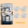 Cuenco pequeño de cerámica para cocinar al vapor con tapa, Olla pequeña para cocinar al vapor casera para verduras, carne y flan de huevo, Cuenco cuadrado pequeño para salsa y aperitivos