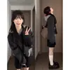 Chaqueta de béisbol gris, estilo corto, hombro normal, abrigo de otoño para mujer, estilo primavera y otoño, top de otoño estilo americano petite, chaqueta de lana
