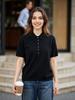 Hengjia HsNova Camiseta de Lã Pura de Manga Curta para Mulheres Outono, Gola Polo Versátil e Estilosa, Blusa Suave e que Emagrece