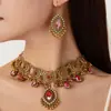 Conjunto de Joyería Europeo y Americano de Nueva Moda Transfronterizo, Pendientes y Collares Personalizados de Estilo Exótico, Conjunto de Dos Piezas de Collar Retro