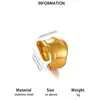 Anillo Ancho Minimalista Transfronterizo para Mujer, Elegante y Versátil Acero Inoxidable Chapado en Oro Anillo Abierto para Dedo Índice Venta al por Mayor