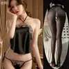 Lingerie sexy transfronteiriça, faixa abdominal, renda acetinada sexy retrô, roupão feminino sedutor e apaixonado, fantasia de renda com cadarço plus size