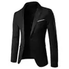 2026 Transfronterizo Amazon Nuevo Traje para Hombre Ajustado Color Sólido de un Solo Botón Estilo Coreano Moda Juvenil Chaqueta Casual