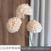 Bola de la Suerte de Tres Cabezas Sin Hojas Bola de la Suerte Flor de Hibisco Arreglo Floral para Pasillo de Boda Flor de Seda Decoración de Hotel Flor Artificial