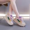 Zapatos de Padre de Moda con Bloques de Color de Diseño de Nicho para Mujer Primavera 2026 Nuevos Zapatos Deportivos Casuales Cómodos para Mujer 872-1