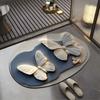 Alfombra de Piso de Barro de Diatomeas Mariposa Alienígena Alfombrilla para la Entrada del Hogar Alfombrilla Absorbente de Agua para el Baño Alfombrilla de Piso para Baño para Cabello