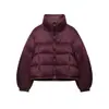 Comercio exterior Estilo europeo y americano Otoño e Invierno Nuevo Cuello alto Impermeable Cortavientos Lunares Acolchado de algodón Chaqueta abrigo Rojo
