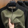 Otoño 2024 Nuevo Sudadera de Forro Polar para Hombre Cálido Abrigo de Forro Polar de Cuello Vertical Engrosado Casual Chaqueta con Cremallera para Hombre