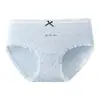 Pantis de algodón con lazo para mujer, de algodón con lunares y cintura media, bragas triangulares transpirables con ribete de encaje para estudiantes y niñas, comercio exterior