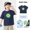 Camiseta de Manga Curta de Algodão Puro para Meninos Europeus Verão 2026 Nova Roupa Infantil Top de Verão para Crianças Pequenas