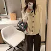 Novo colete de tricô com botões, gola redonda, sem mangas, estilo coreano, elegante, simples, para outono e inverno, jaqueta suéter cardigan para mulheres