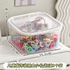 Caja de almacenamiento de lujo para diadema y esponja de maquillaje, organizador transparente a prueba de polvo de gran capacidad para escritorio con tapa, específicamente para brochas de maquillaje y bases cushion.