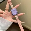 Pulsera Media de Cristal y Pedrería Adecuada para Apple Watch S12/11, Correa de Cuero con Pedrería de Corazón y Estrella para Apple Watch