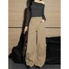 Calça Jeans Cargo Wide Leg de Cor Café Estilo Americano para Mulheres 2025 Outono Inicial Nova Calça Jeans Scimitar Solta Afinando Estilo Americano