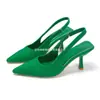 Zapatos de Mocasín con Punta Aguda de Estilo Europeo y Americano con Correa Trasera, Nuevas Sandalias de Tacón Alto de Gran Tamaño de Estilo Europeo y Americano al por Mayor