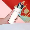 Taza pequeña de acero inoxidable aislada para hombres y mujeres, compacta y portátil, 5 ml, color natural simple, cuerpo delgado recto