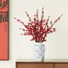 Fruta de la fortuna de frutos rojos simulación flor de Año Nuevo fruto de acebo flor de simulación de frutos de acebo fruta de Navidad adornos de decoración del hogar cubo de bendición arreglo floral