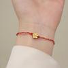 Pulsera de Cuerda Tejida a Mano de Plata Esterlina s925 con Frijol de Acacia de la Paz para Hombres y Mujeres Cuerda de la Buena Suerte Regalo para Adultos