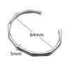 Pulsera Abierta en Forma de C de Acero Inoxidable Acero Titanio Pulsera Elegante de Bambú para Mujer Pulsera con Forma de Bambú Abierta Ajustable