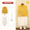 Conjunto de Chaleco Nuevo Estilo Chino para Niños, Hanfu Bordado Tradicional Chino Traje Tang, Anfitrión de Performance del Festival del Bote del Dragón para Niños, Ropa Formal para Padrino