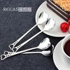 Cuchara de acero inoxidable con forma de corazón al por mayor de fábrica, cuchara creativa para café, cuchara para postre, cuchara creativa de amor, cuchara para mezclar