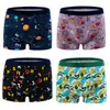 Ropa interior de comercio exterior para niños, calzoncillos tipo bóxer de seda de leche para niños, estampado de dibujos animados, ropa interior transpirable de cuatro esquinas para niños mayores, ropa interior de verano
