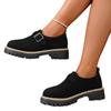 Outono de 2025 Novos Sapatos Pequenos de Couro Retrô Salto Grosso Sapatos de Salto Único Venda Direta da Fábrica Comércio Exterior Transfronteiriço Sapatos Femininos Atacado Modelos Personalizados